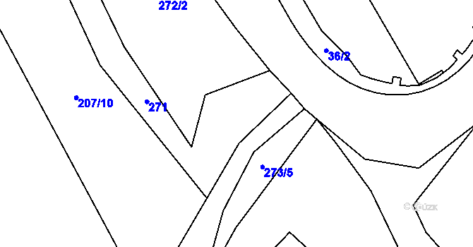Parcela st. 272/3 v KÚ Divišov, Katastrální mapa