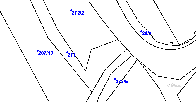 Parcela st. 272/4 v KÚ Divišov, Katastrální mapa