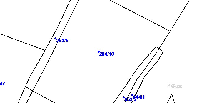 Parcela st. 284/10 v KÚ Divišov, Katastrální mapa