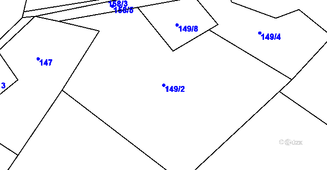 Parcela st. 149/2 v KÚ Rovné, Katastrální mapa