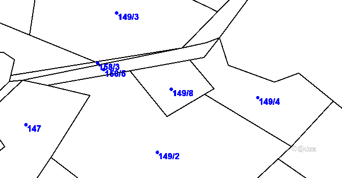 Parcela st. 149/8 v KÚ Rovné, Katastrální mapa