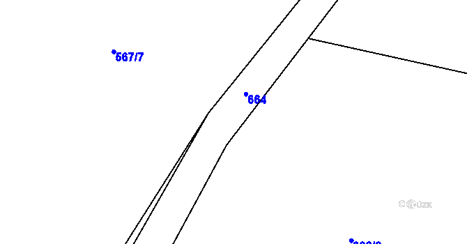 Parcela st. 602/6 v KÚ Rovné, Katastrální mapa