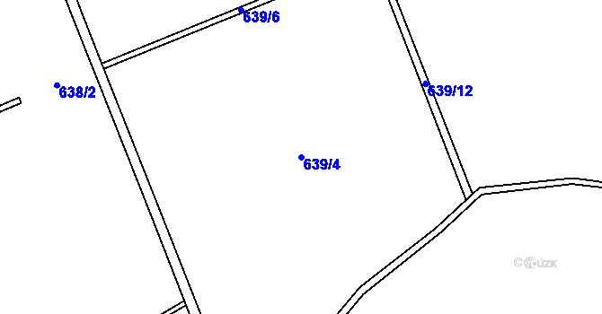 Parcela st. 639/4 v KÚ Rovné, Katastrální mapa