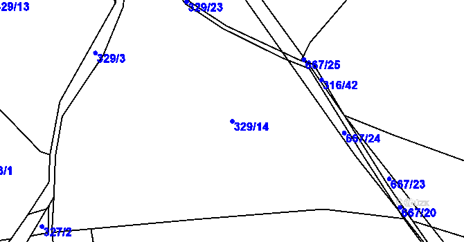 Parcela st. 329/14 v KÚ Rovné, Katastrální mapa