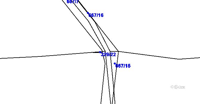 Parcela st. 329/22 v KÚ Rovné, Katastrální mapa