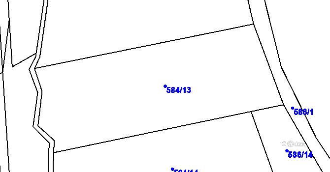 Parcela st. 584/13 v KÚ Rovné, Katastrální mapa