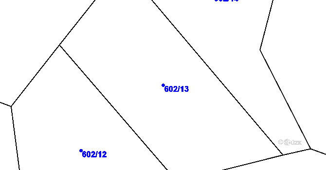 Parcela st. 602/13 v KÚ Rovné, Katastrální mapa