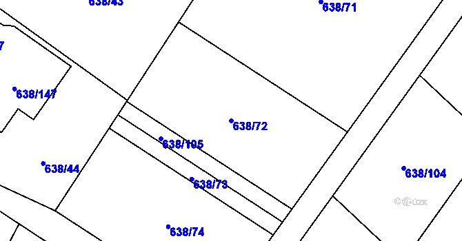 Parcela st. 638/72 v KÚ Rozdrojovice, Katastrální mapa
