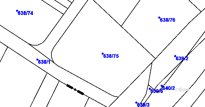 Parcela st. 638/75 v KÚ Rozdrojovice, Katastrální mapa