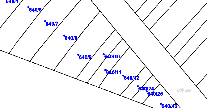 Parcela st. 640/10 v KÚ Rozdrojovice, Katastrální mapa