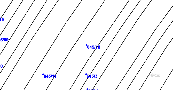Parcela st. 645/10 v KÚ Rozdrojovice, Katastrální mapa