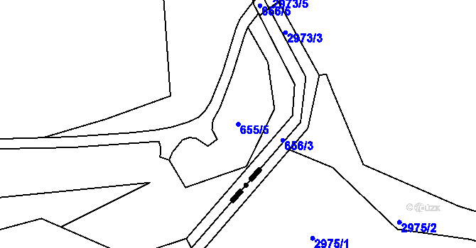 Parcela st. 655/5 v KÚ Rozdrojovice, Katastrální mapa