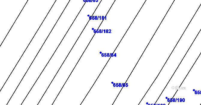 Parcela st. 658/64 v KÚ Rozdrojovice, Katastrální mapa