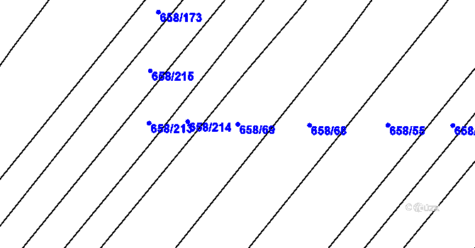 Parcela st. 658/69 v KÚ Rozdrojovice, Katastrální mapa