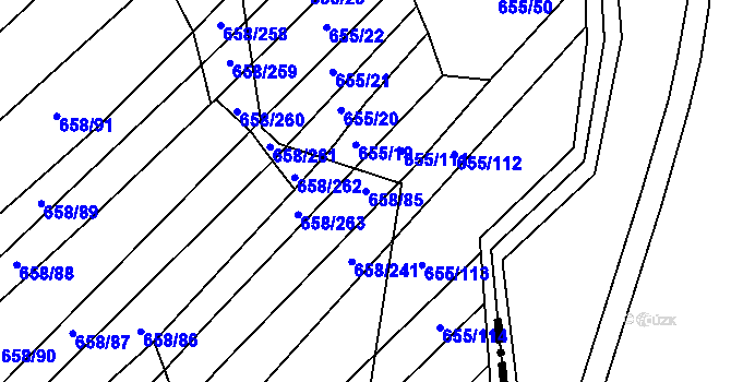 Parcela st. 658/85 v KÚ Rozdrojovice, Katastrální mapa