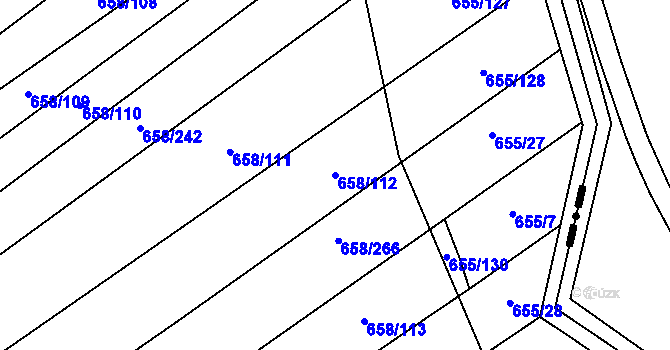 Parcela st. 658/112 v KÚ Rozdrojovice, Katastrální mapa
