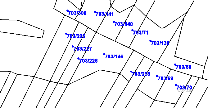 Parcela st. 703/146 v KÚ Rozdrojovice, Katastrální mapa