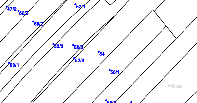 Parcela st. 54 v KÚ Rozdrojovice, Katastrální mapa