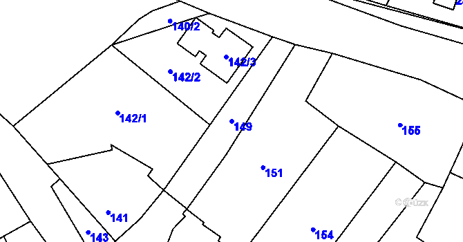 Parcela st. 149 v KÚ Rozdrojovice, Katastrální mapa