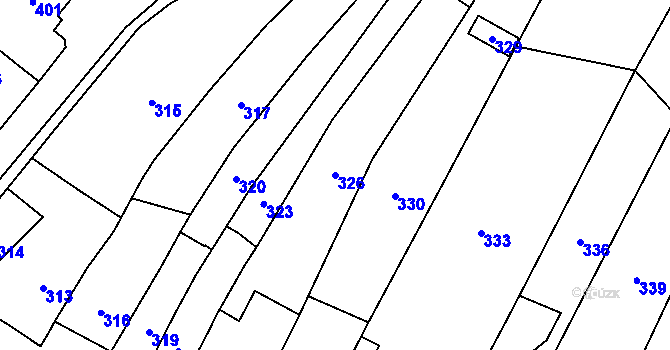 Parcela st. 326 v KÚ Rozdrojovice, Katastrální mapa