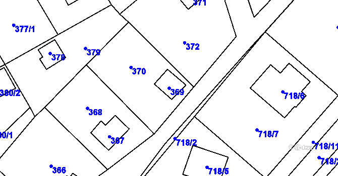 Parcela st. 369 v KÚ Rozdrojovice, Katastrální mapa