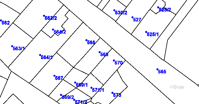 Parcela st. 568 v KÚ Rozdrojovice, Katastrální mapa