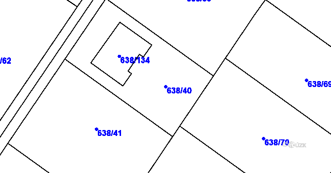 Parcela st. 638/40 v KÚ Rozdrojovice, Katastrální mapa