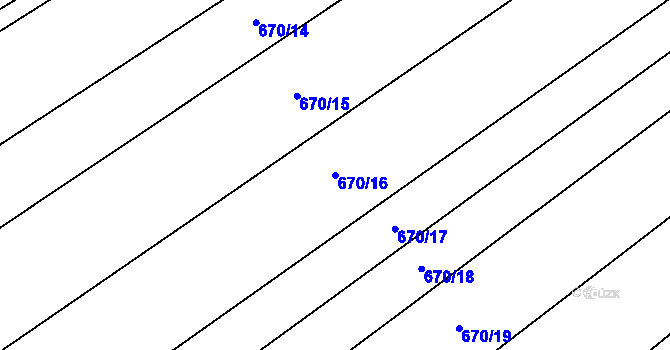 Parcela st. 670/16 v KÚ Rozdrojovice, Katastrální mapa