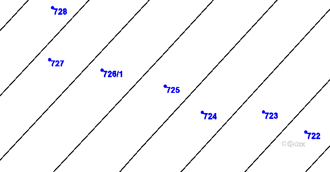 Parcela st. 725 v KÚ Rozdrojovice, Katastrální mapa