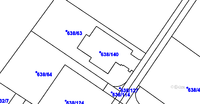 Parcela st. 638/140 v KÚ Rozdrojovice, Katastrální mapa