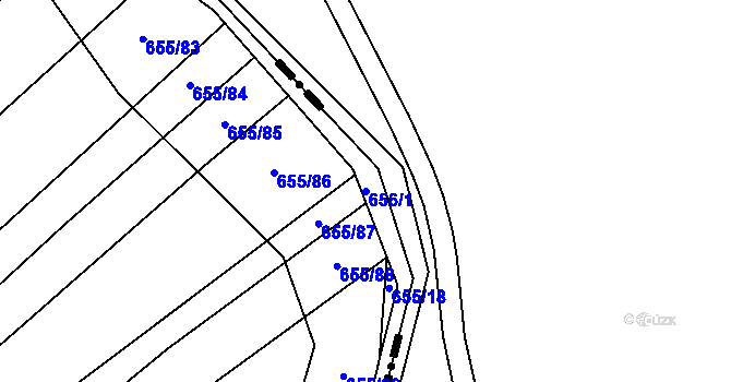 Parcela st. 656/1 v KÚ Rozdrojovice, Katastrální mapa