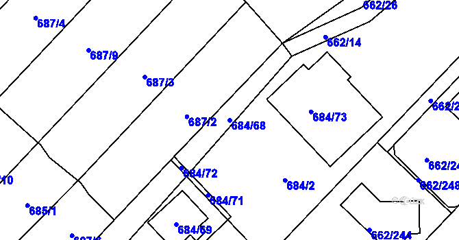 Parcela st. 684/68 v KÚ Rozdrojovice, Katastrální mapa