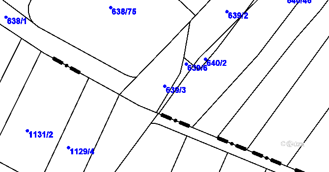 Parcela st. 639/3 v KÚ Rozdrojovice, Katastrální mapa