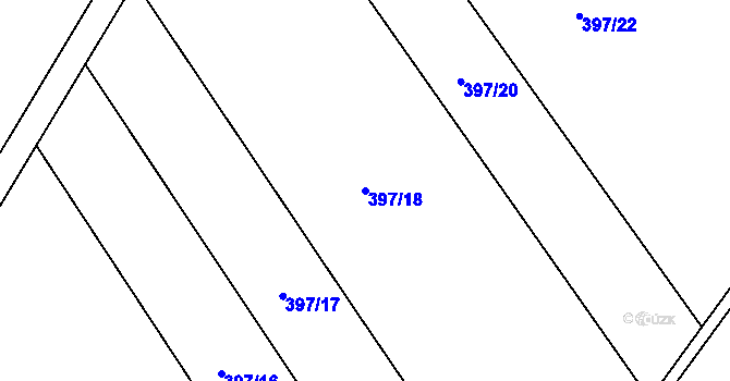 Parcela st. 397/18 v KÚ Rozhovice, Katastrální mapa