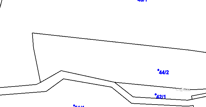Parcela st. 45 v KÚ Bradlné, Katastrální mapa