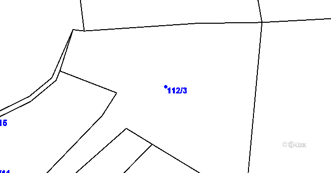 Parcela st. 112/3 v KÚ Vilémov u Rozhraní, Katastrální mapa