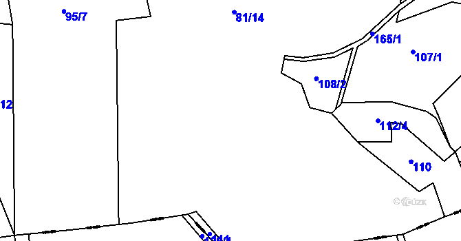 Parcela st. 112/5 v KÚ Vilémov u Rozhraní, Katastrální mapa