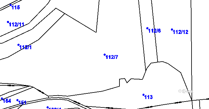 Parcela st. 112/7 v KÚ Vilémov u Rozhraní, Katastrální mapa