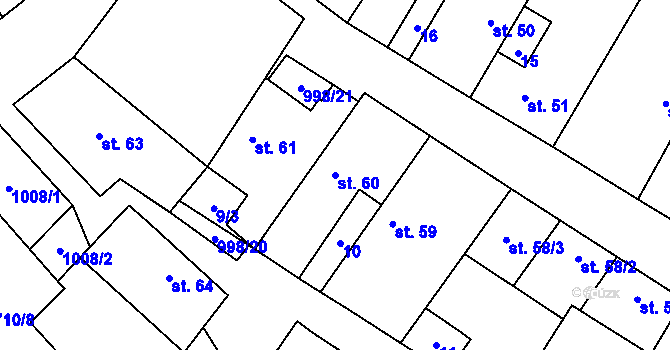 Parcela st. 60 v KÚ Rozkoš u Jevišovic, Katastrální mapa