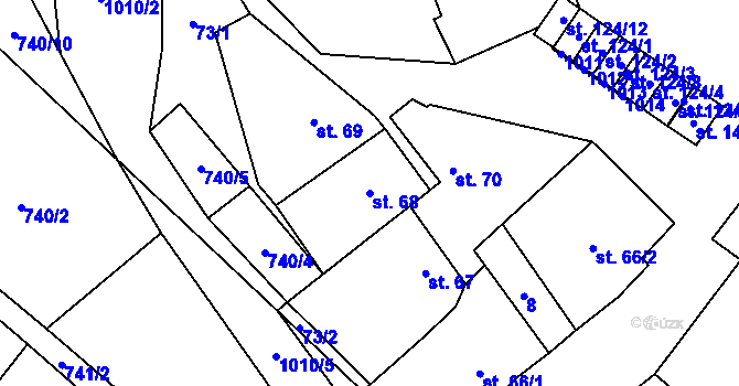 Parcela st. 68 v KÚ Rozkoš u Jevišovic, Katastrální mapa