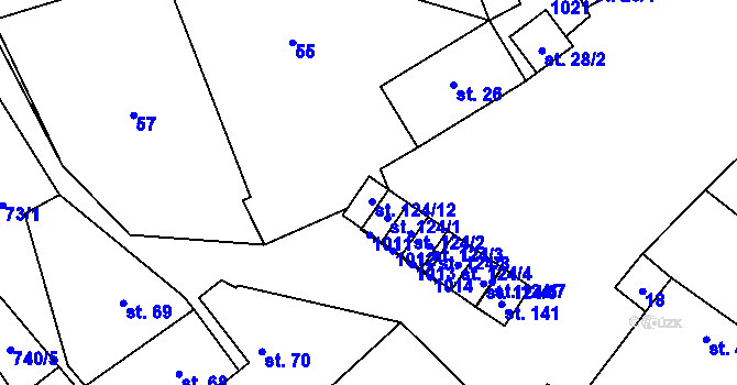 Parcela st. 124/11 v KÚ Rozkoš u Jevišovic, Katastrální mapa