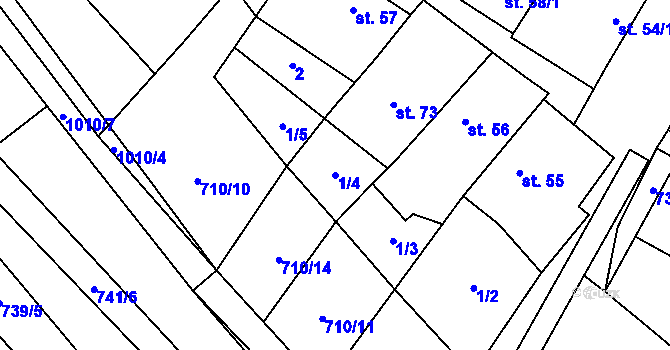Parcela st. 1/4 v KÚ Rozkoš u Jevišovic, Katastrální mapa