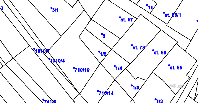 Parcela st. 1/5 v KÚ Rozkoš u Jevišovic, Katastrální mapa