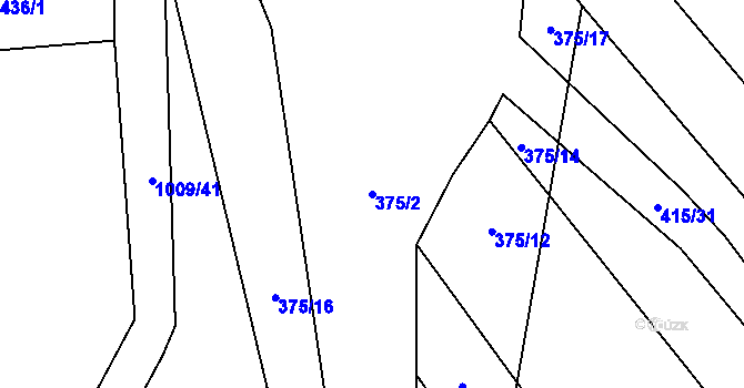 Parcela st. 375/2 v KÚ Rozkoš u Jevišovic, Katastrální mapa