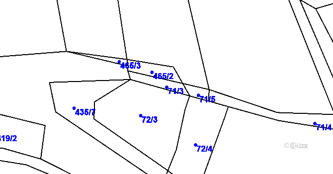 Parcela st. 71/3 v KÚ Rozkoš u Jevišovic, Katastrální mapa