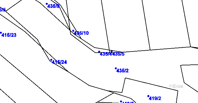 Parcela st. 435/4 v KÚ Rozkoš u Jevišovic, Katastrální mapa