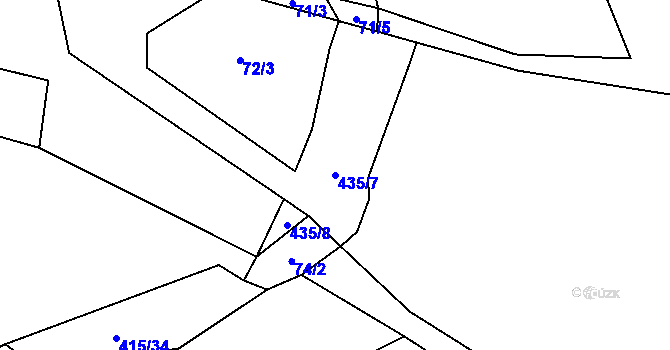 Parcela st. 435/7 v KÚ Rozkoš u Jevišovic, Katastrální mapa