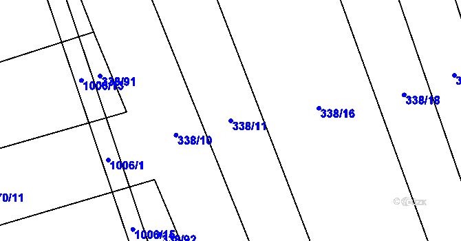 Parcela st. 338/11 v KÚ Rozkoš u Jevišovic, Katastrální mapa