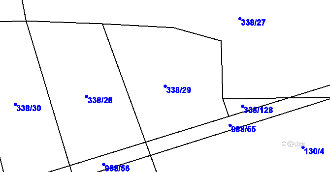 Parcela st. 338/29 v KÚ Rozkoš u Jevišovic, Katastrální mapa
