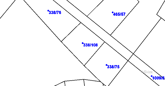 Parcela st. 338/108 v KÚ Rozkoš u Jevišovic, Katastrální mapa